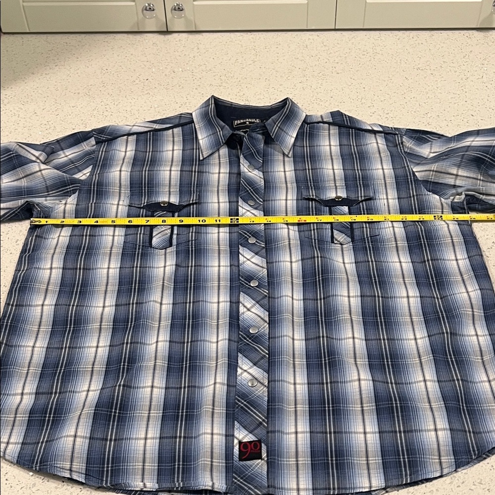 VTG PANHANDLE SLIM Pearl Snap Buttons Western Plaid Long Sleeved Shirt Size XL - Picture 11 of 13